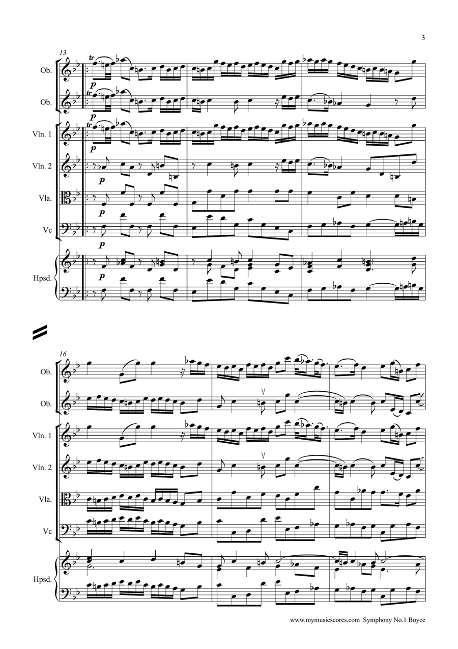Boyce Symphony No. 1 String Orchestra scores gallery preview page 4