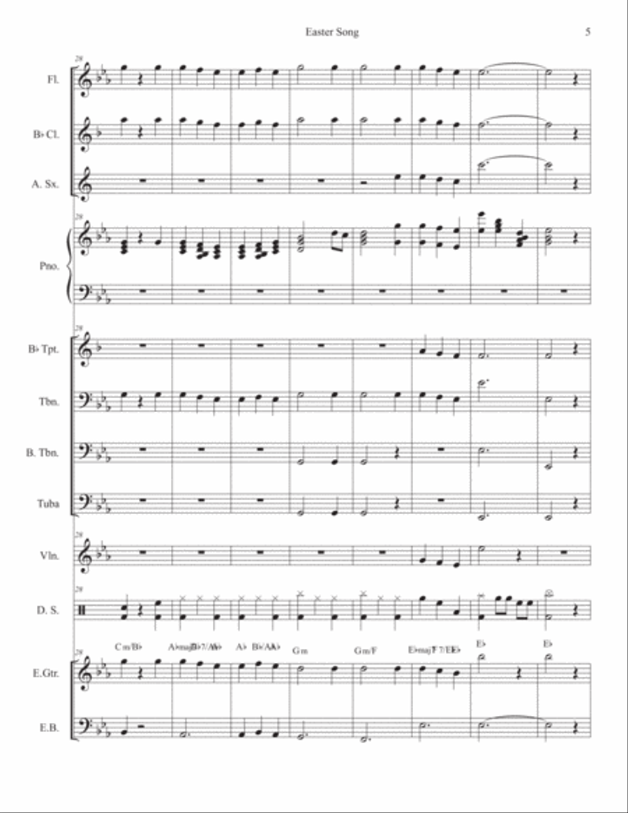 Easter Song Hear The Bells Ringing Chamber Orchestra scores gallery preview page 5