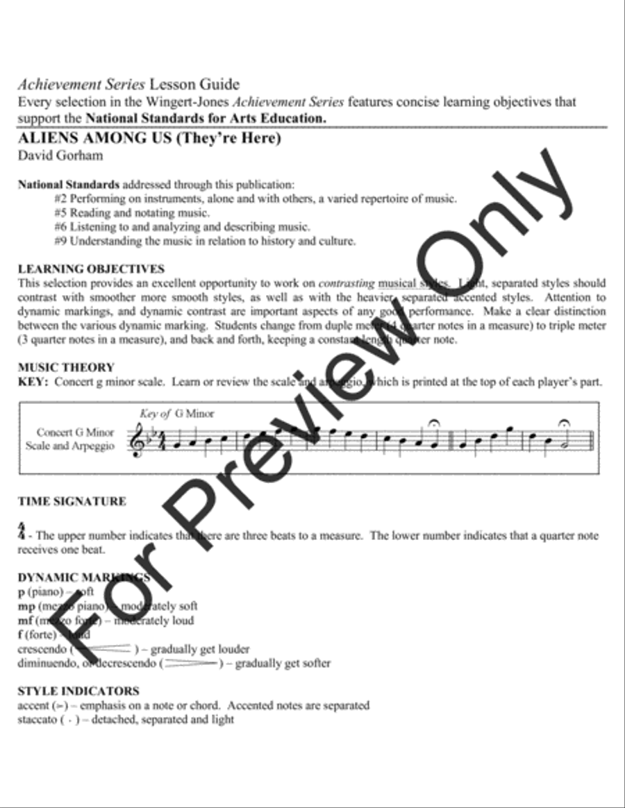Aliens Among Us Concert Band scores gallery preview page 4