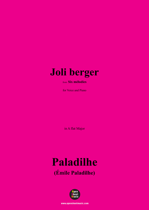 Paladilhe-Joli berger(pour une ou deux voix ad lib.),in A flat Major