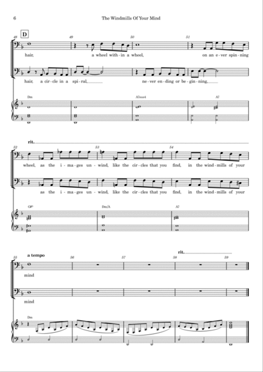 The Windmills Of Your Mind TB scores gallery preview page 6