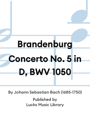 Book cover for Brandenburg Concerto No. 5 in D, BWV 1050