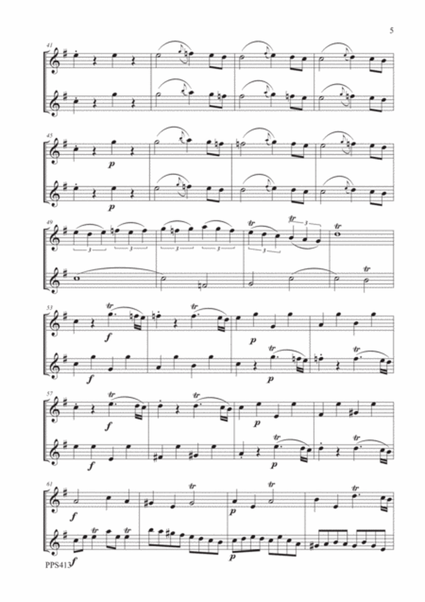 J.J. QUANTZ: DUETTO IN E MINOR OPUS 2 No. 6 for 2 flutes or violins