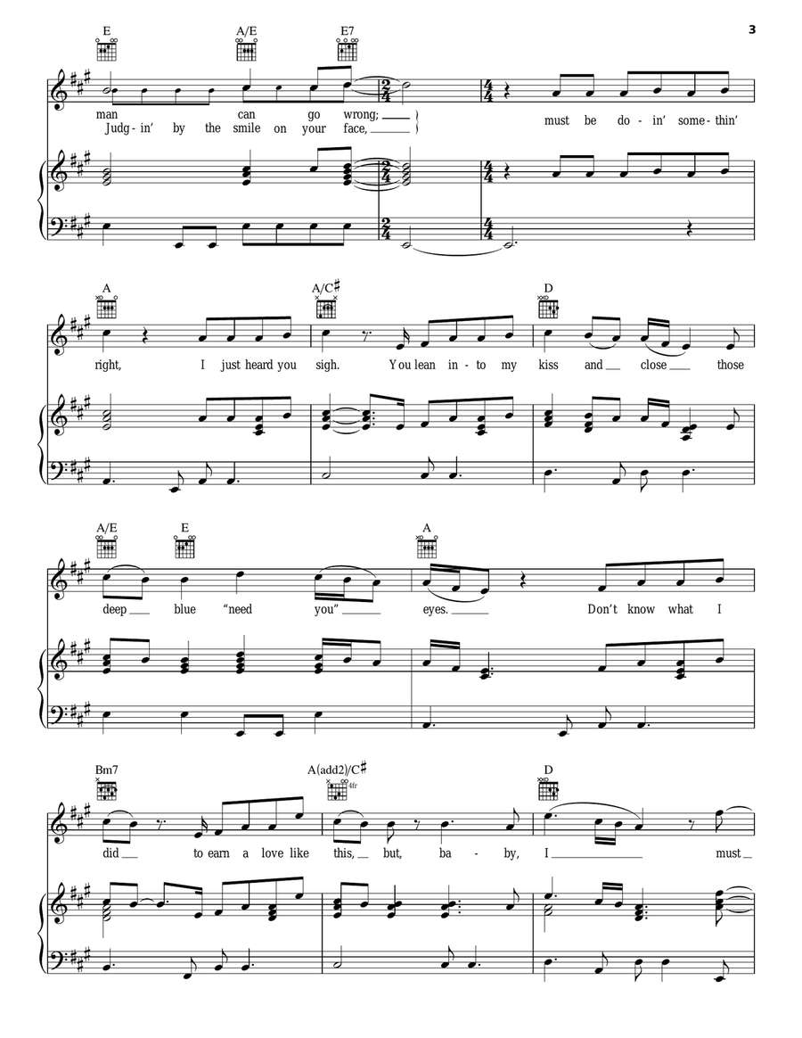 Must Be Doin' Somethin' Right Piano, Vocal, Guitar scores gallery preview page 3