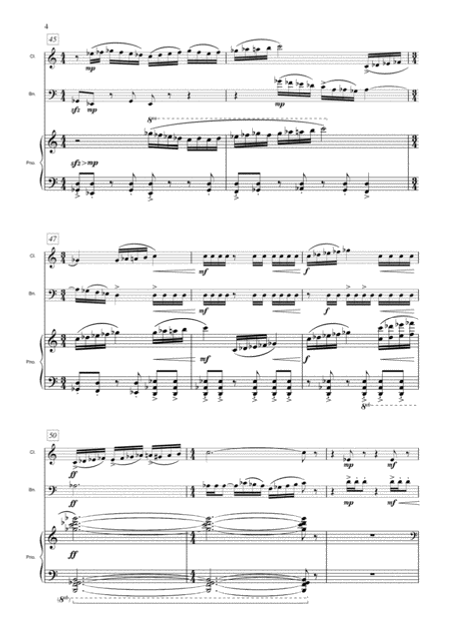 [Van de Vate] Trio for Clarinet, Bassoon, and Piano Woodwind Duet scores gallery preview page 6