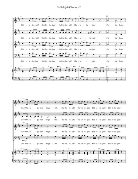 Hallelujah Chorus (SATB, key of D)