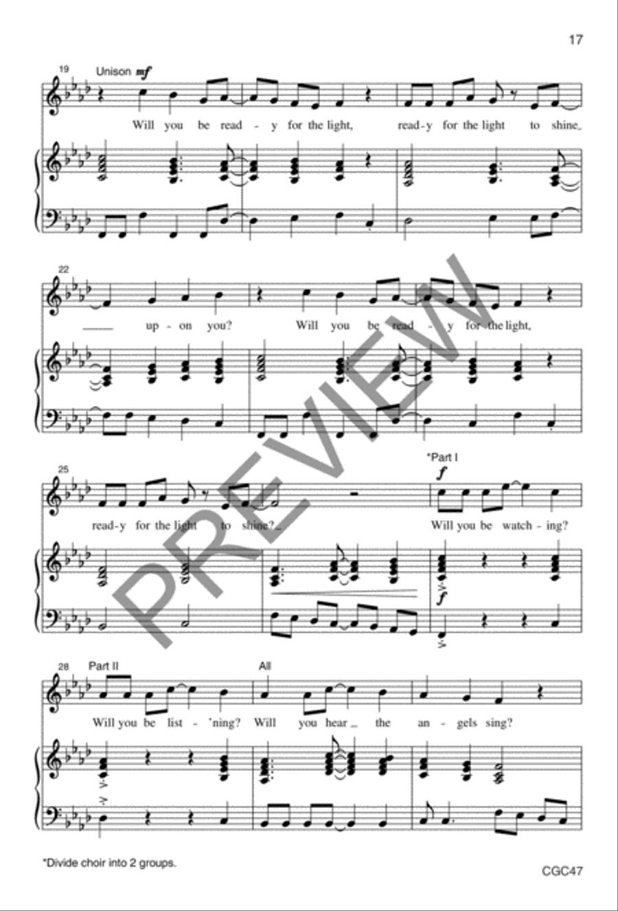 Light of the World (Full Score) Unison Choir scores gallery preview page 13