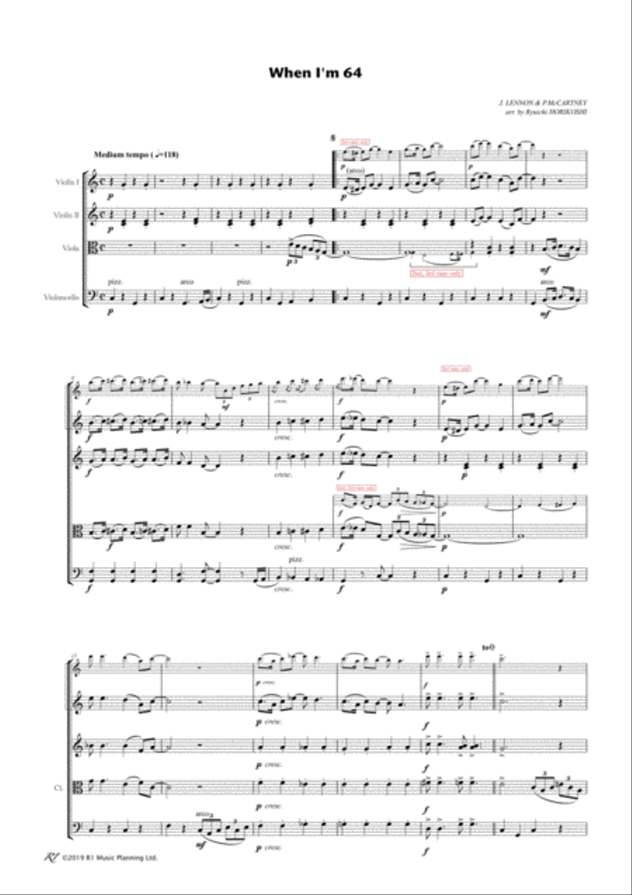 When I'm Sixty-four String Quartet scores gallery preview page 3