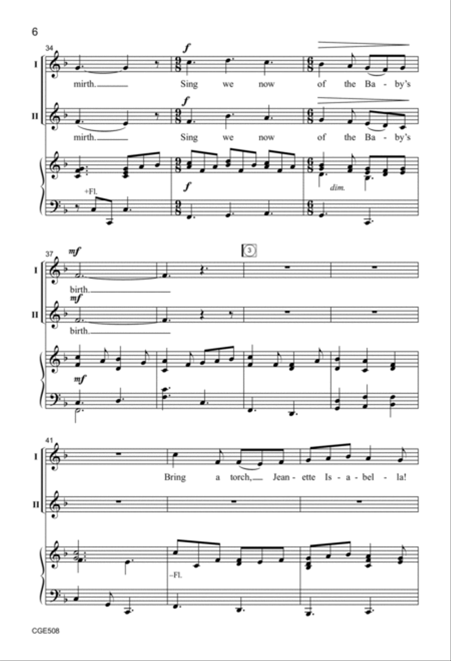 On This Glorious Christmas Night - Two-part Choir scores gallery preview page 6