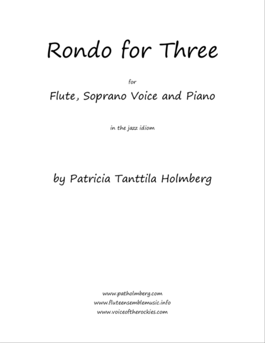 Rondo for Three - for Two Flutes and Piano and/or Flute, Soprano Voice and Piano Small Ensemble scores gallery preview page 1