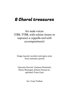 Book cover for 6 Choral Treasures for male voices (TBB, TTBB)