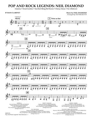 Pop and Rock Legends - Neil Diamond - Bb Bass Clarinet