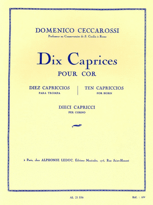 Book cover for 10 Caprices (horn Solo)