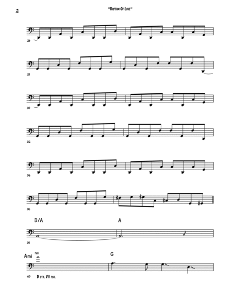 Rhythm Of Love Bass Guitar scores gallery preview page 2