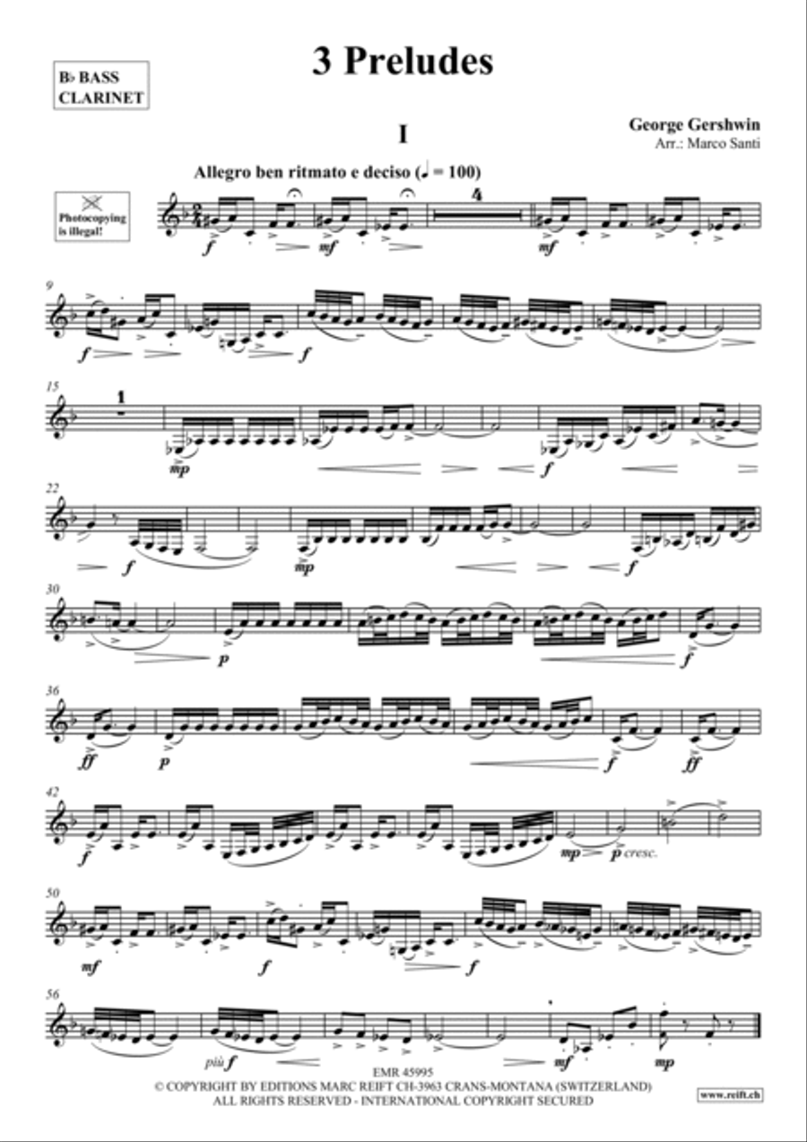 3 Preludes 3 Preludes Bass Clarinet scores gallery preview page 2