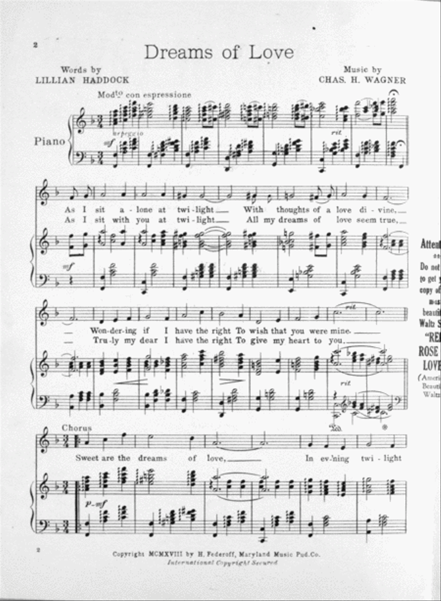Dreams of Love Voice scores gallery preview page 2