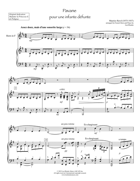 Ravel - Pavane pour une infante défunte, arranged for French Horn (in F) and Piano
