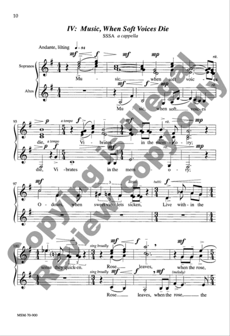 Ode to Shelley SSAA scores gallery preview page 15