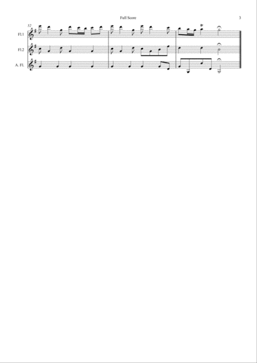 Vivaldi: The Four Seasons (Le quattro stagioni): A 4 Movement Suite (easier/abridged) - flute trio Flute Trio scores gallery preview page 3