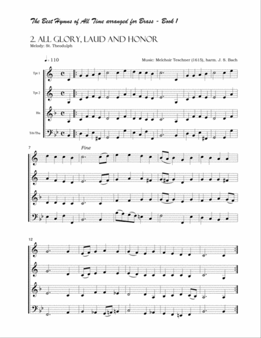 The Best Hymns of All Time (for Brass) Book 1 Brass Ensemble scores gallery preview page 4