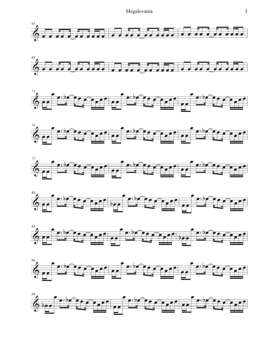 MEGALOVANIA (from Undertale) Violin Solo scores gallery preview page 3