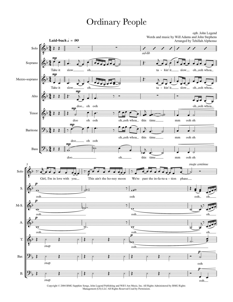 Ordinary People 4-Part scores gallery preview page 1