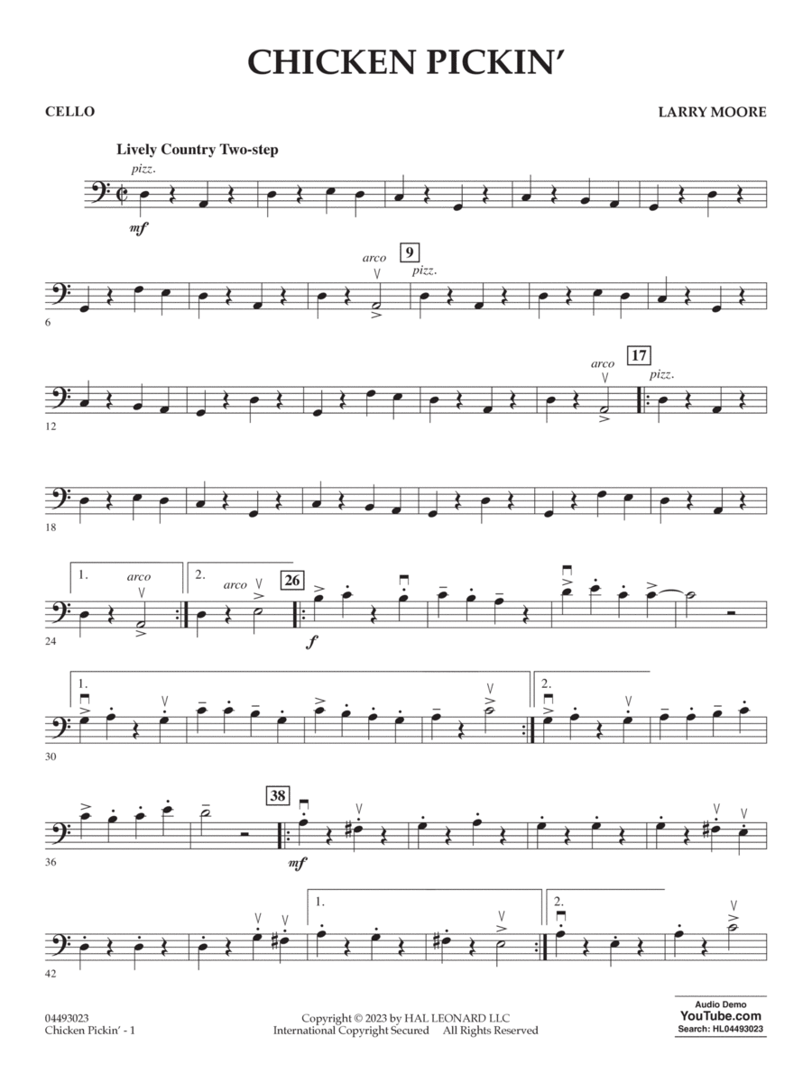 Chicken Pickin' - Cello String Orchestra scores gallery preview page 1