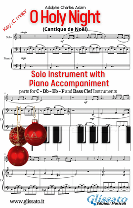 O Holy Night - Solo with easy Piano acc. (key C)