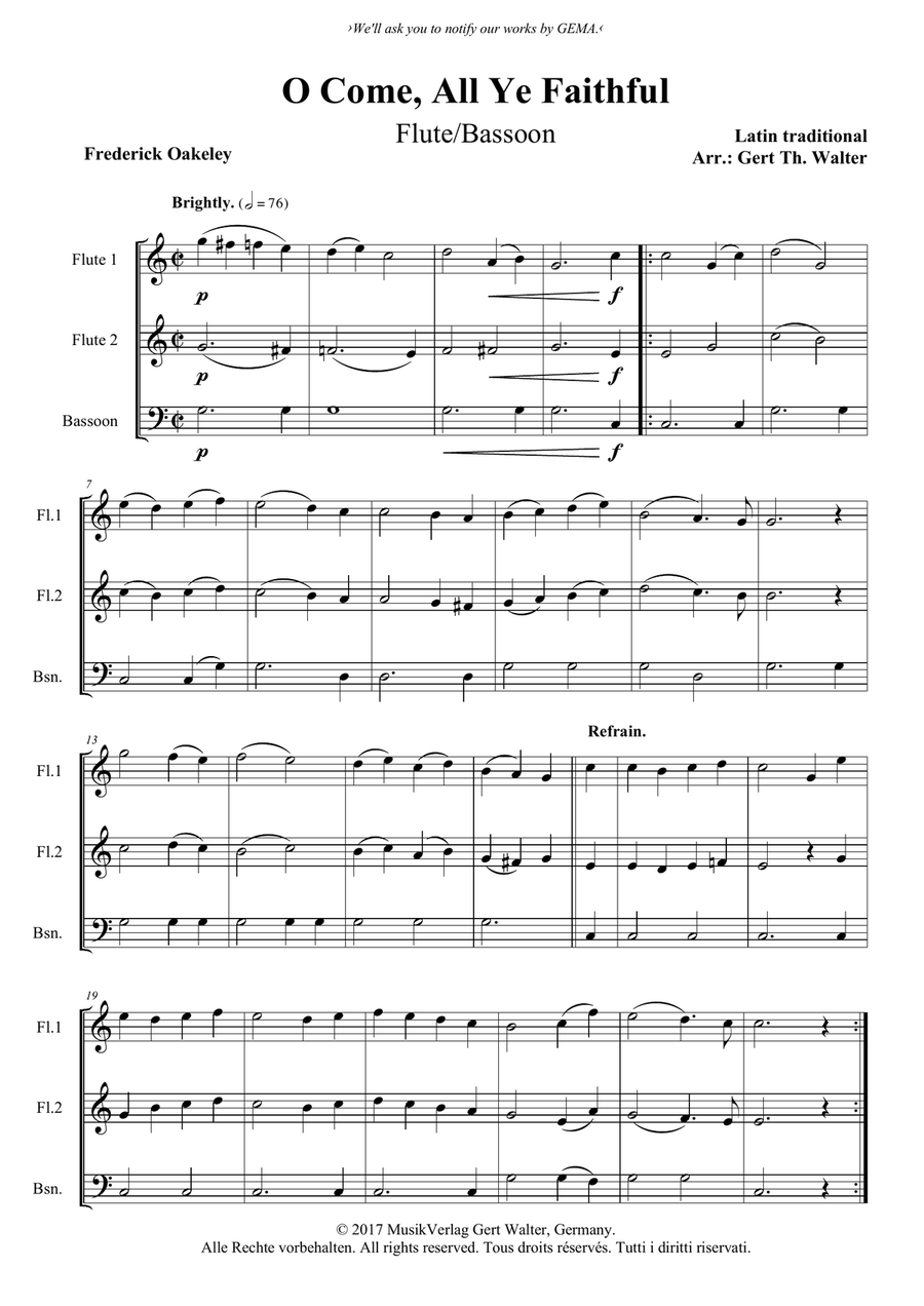 O Come, All Ye Faithful O Come, All Ye Faithful Woodwind Duet scores gallery preview page 1
