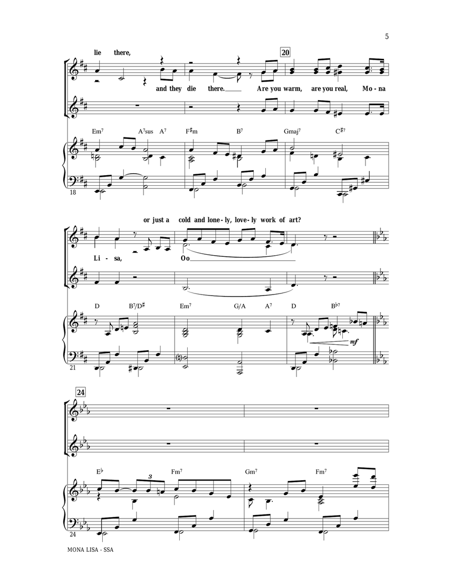 Mona Lisa Mona Lisa SSA scores gallery preview page 4