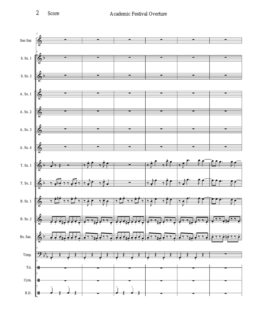 Academic Festival Overture - Opus 80 Woodwind Ensemble scores gallery preview page 2