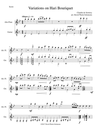 Variations on Hari Bouriquet for alto flute and guitar