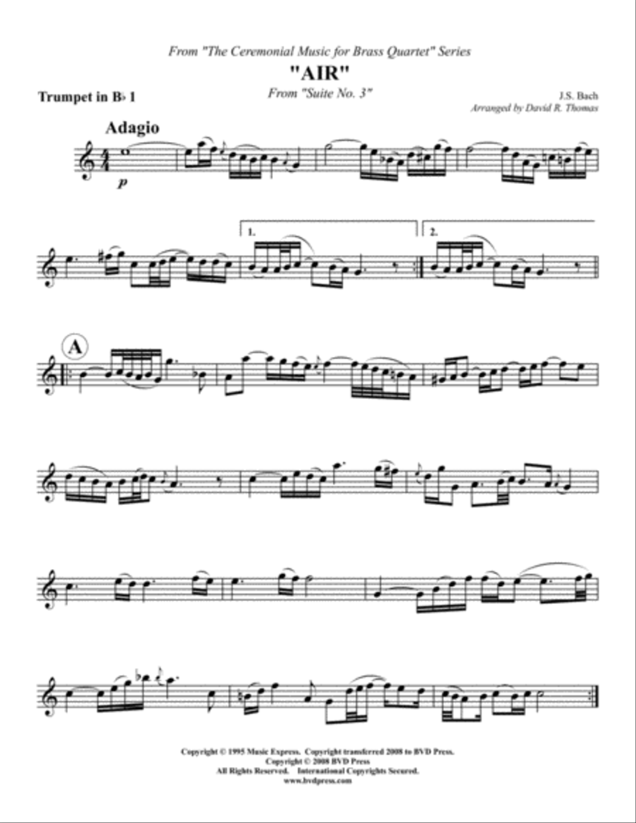 Air on the G String Brass Quartet scores gallery preview page 3