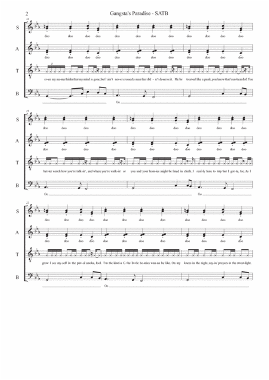 Gangsta's Paradise 4-Part scores gallery preview page 2
