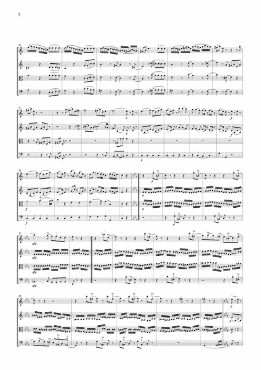 Mozart Eine Kleine Nachtmusik K.525, all mvts., for string quartet, CM018 String Quartet scores gallery preview page 5
