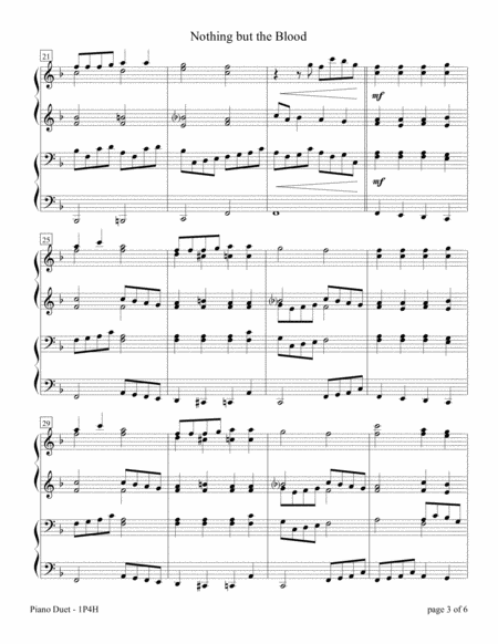 Nothing but the Blood (1 Piano, 4 Hands Duet) by Sharon Wilson 1 Piano, 4-Hands - Digital Sheet Music