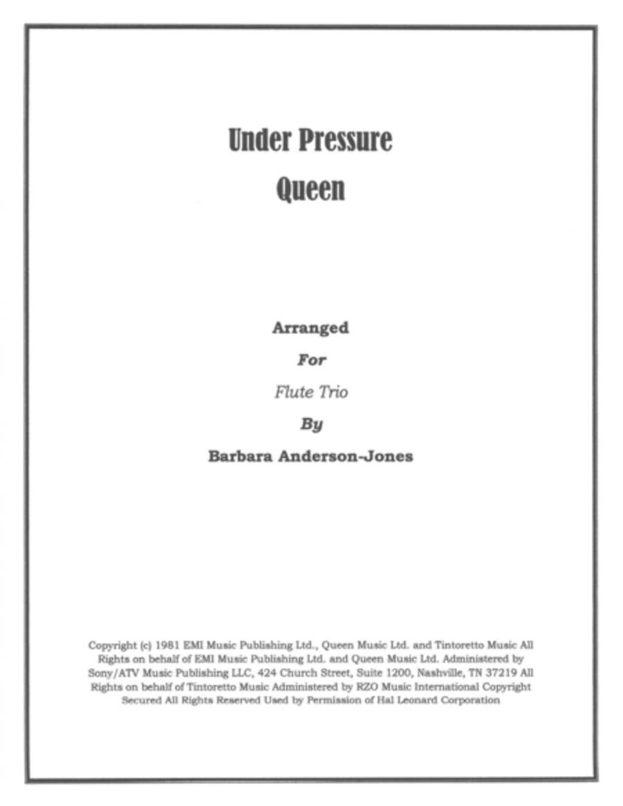 Under Pressure Woodwind Trio scores gallery preview page 1