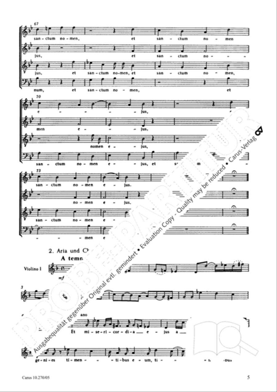 Magnificat in B flat major 4-Part scores gallery preview page 6