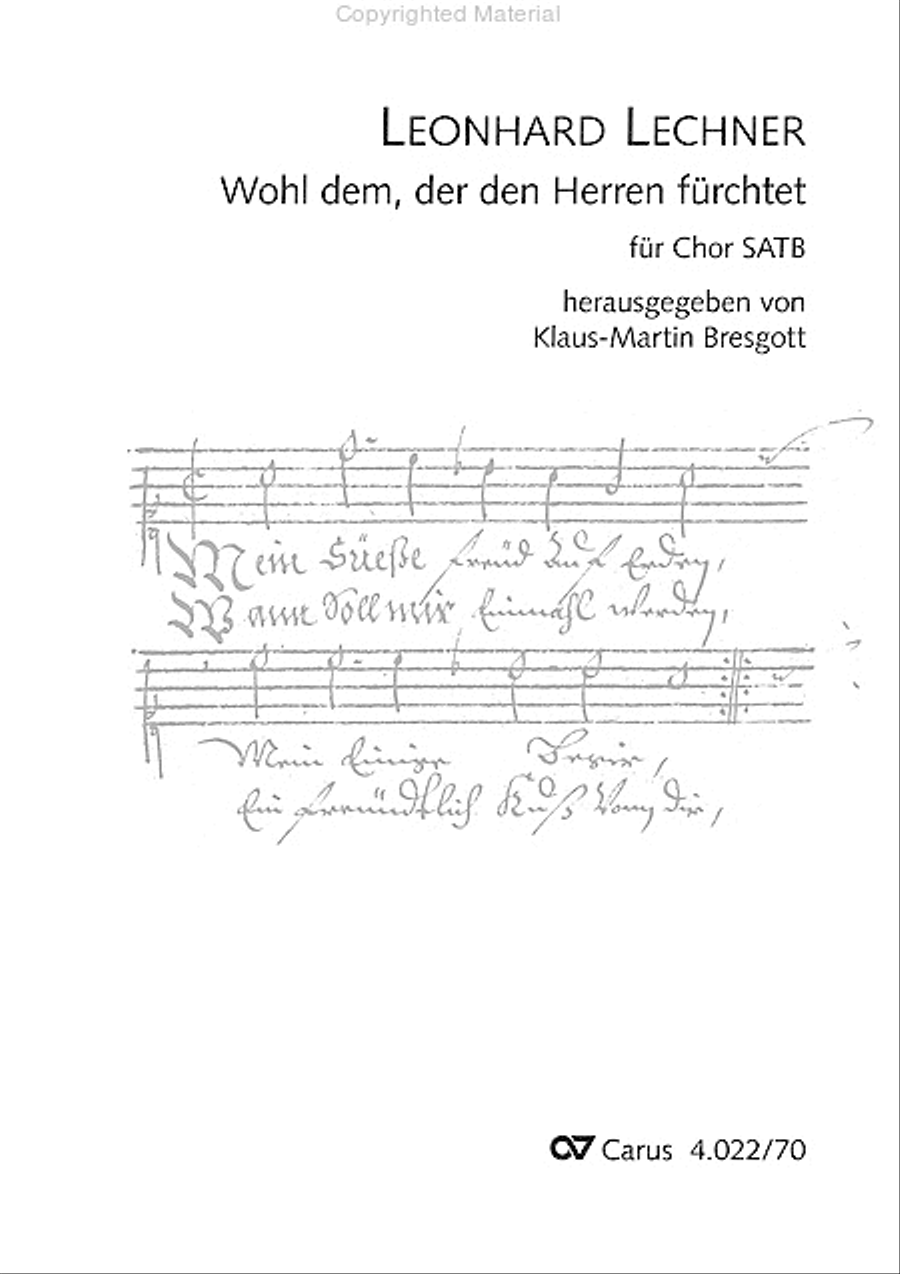 Blessed are all those who fear God (Wohl dem, der den Herren furchtet) Score scores gallery preview page 2