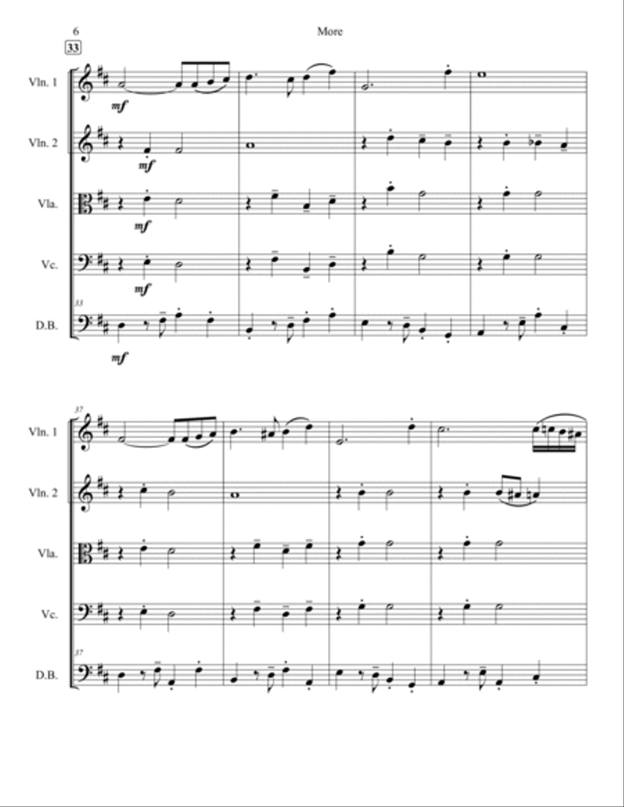 More (ti Guarderò Nel Cuore) String Orchestra scores gallery preview page 6