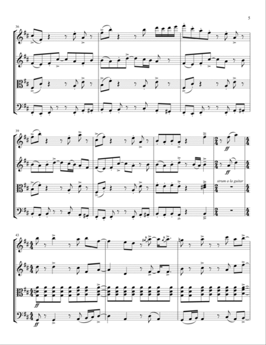 Bungle (arr. John O'Hara) - Conductor Score (Full Score) String Quartet scores gallery preview page 5