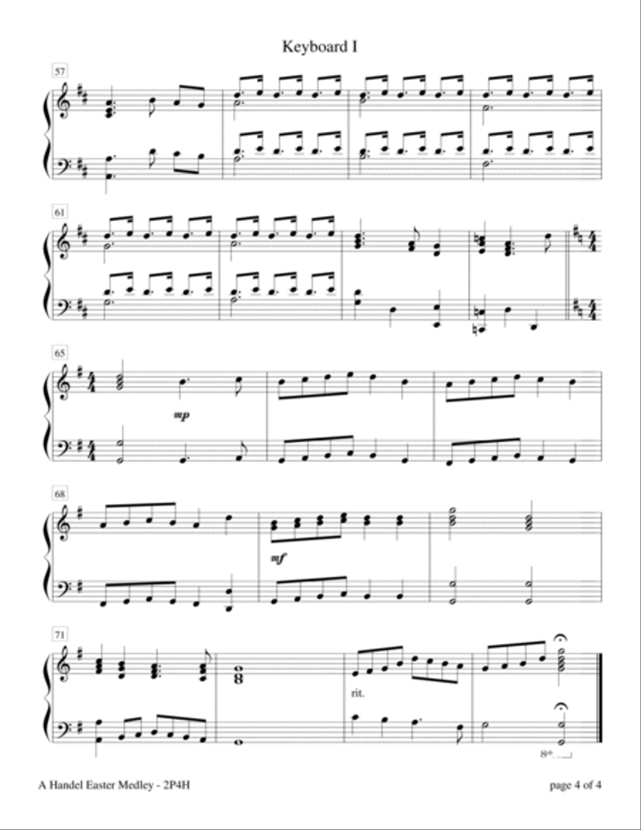 A Handel Easter Medley (2 Pianos, 4 Hands) 2 Pianos, 4-Hands scores gallery preview page 4