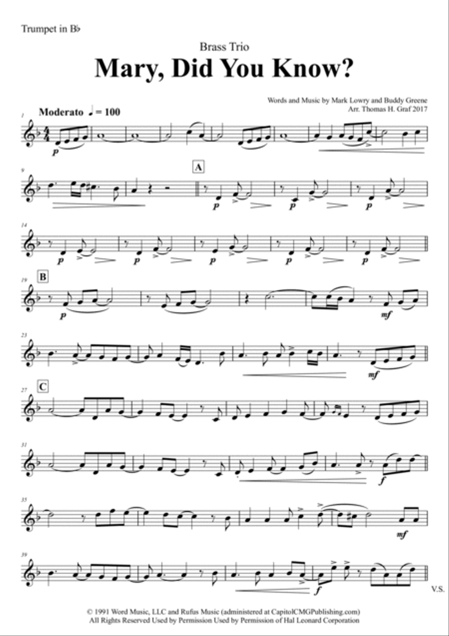 Mary, Did You Know? Horn scores gallery preview page 5