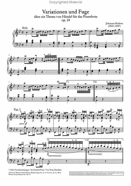Handel-Variationen Op. 24