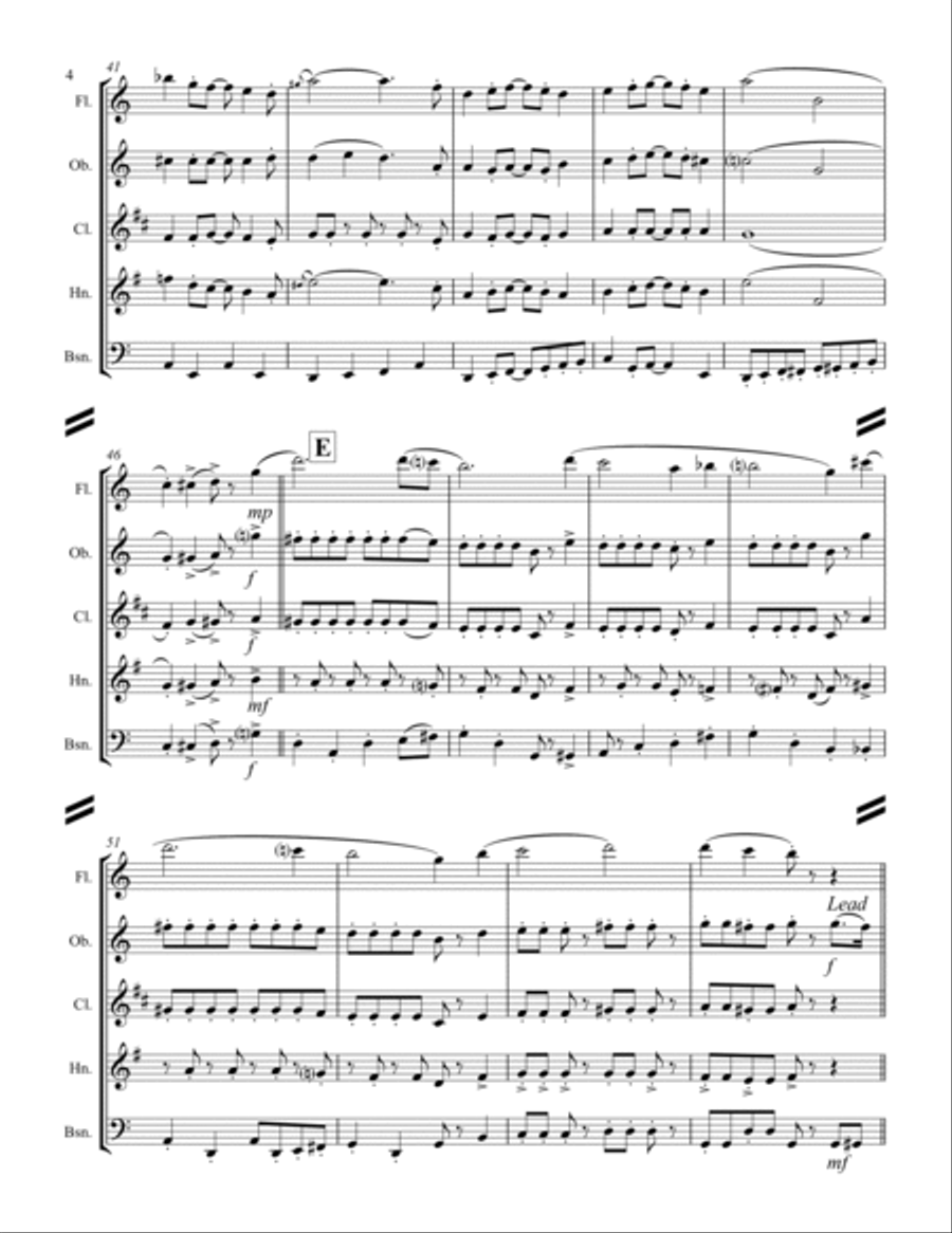 Too Fat Polka (she's Too Fat For Me) Woodwind Quintet scores gallery preview page 5