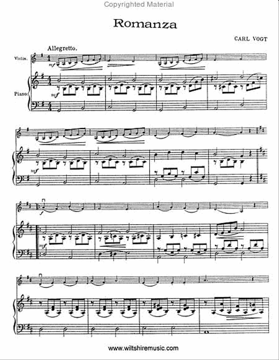 Romanza Violin Solo scores gallery preview page 2