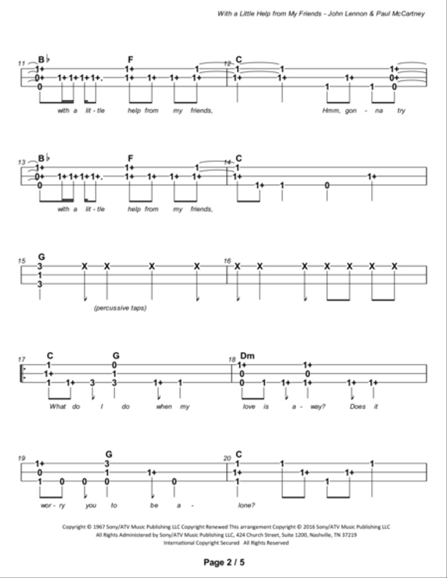 With A Little Help From My Friends Dulcimer scores gallery preview page 3