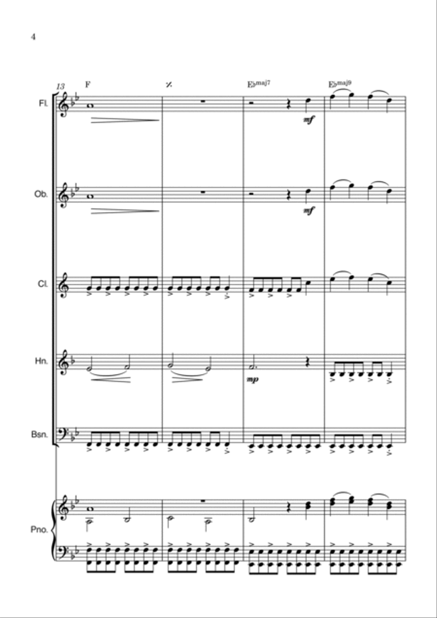Bridgerton Main Title Woodwind Quintet scores gallery preview page 4