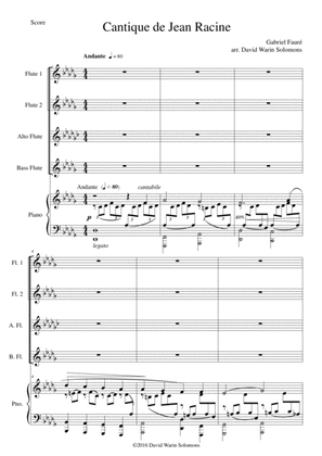 Cantique de Jean Racine for flute quartet (2 flutes, alto flute and bass flute) and piano