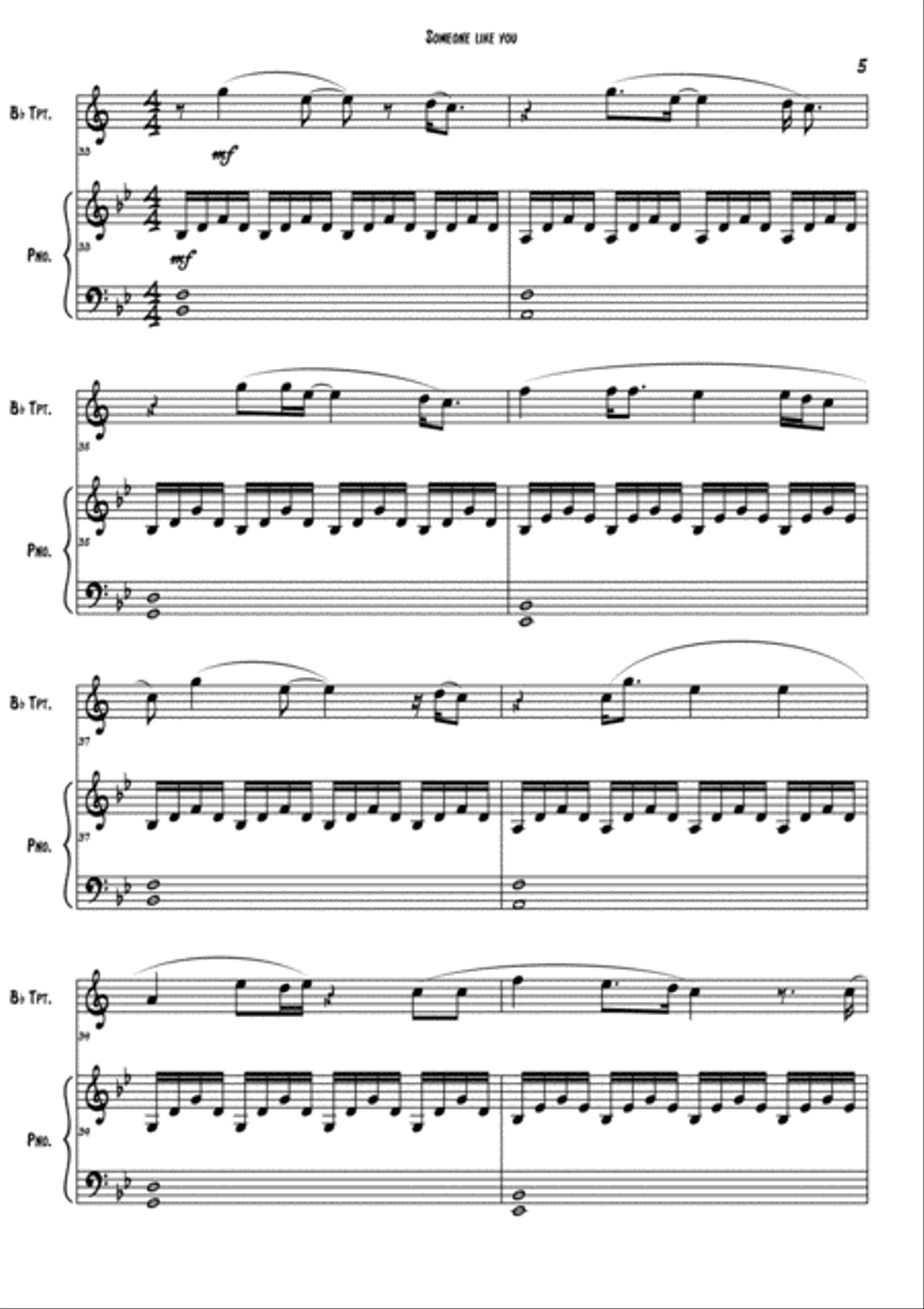 Someone Like You Someone Like You Trumpet Solo scores gallery preview page 5